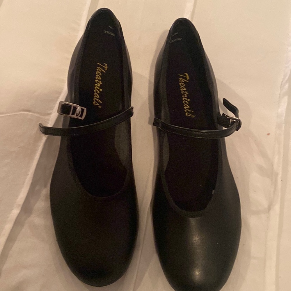 Women Tap Shoes slide buckle black Size 7.5 New